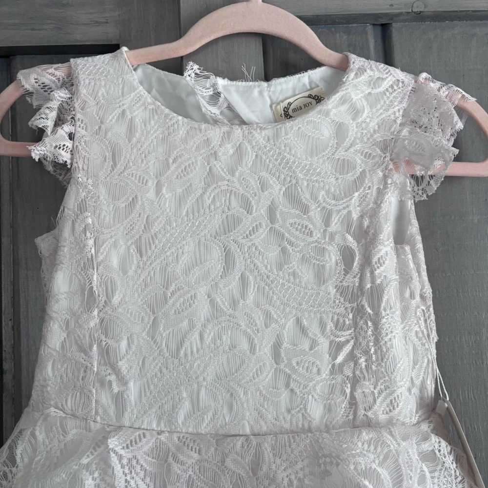 NWT Joyfolie Azalea Dress White Cream Lace‎ Tiered Gown Flower girl wedding